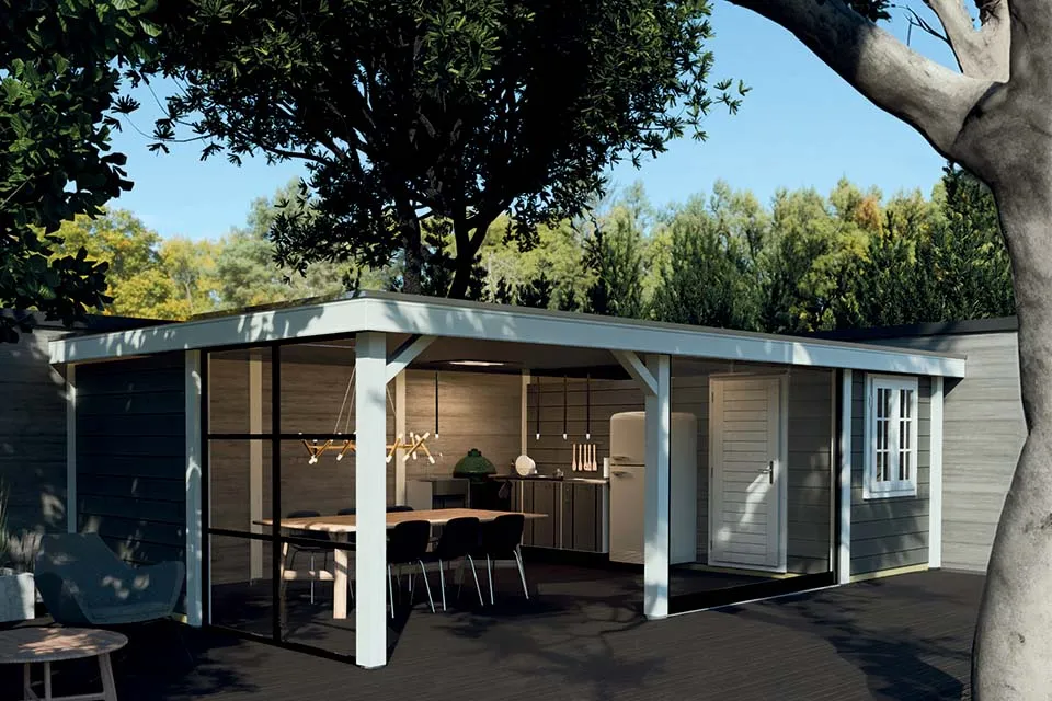 Lugarde | Douglas tuinhuis met overkapping PSD6