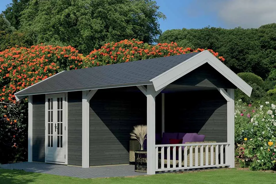 Lugarde | Douglas tuinhuis met overkapping PSD10