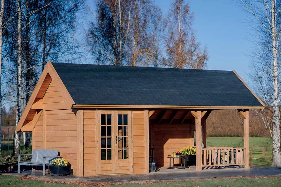 Lugarde | Douglas kapschuur met overkapping PSD15