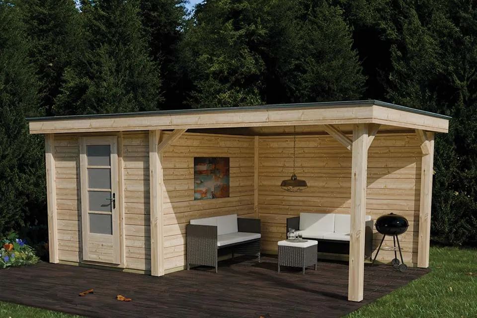 Lugarde | Lariks tuinhuis met veranda PSL2