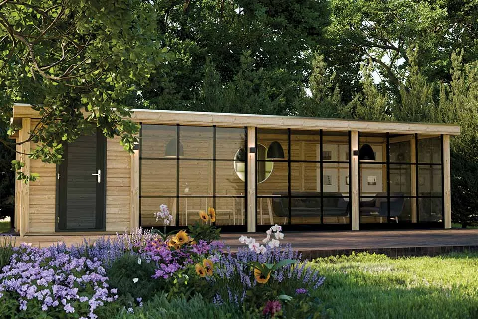 Lugarde | Lariks tuinhuis met overkapping PSL1