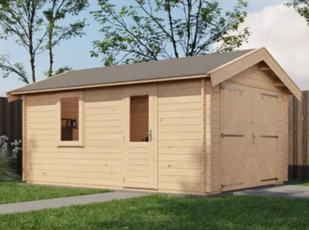 Lugarde Select | Tuinhuis Opheusden met Garagedeur 350 x 500 | Onbehandeld