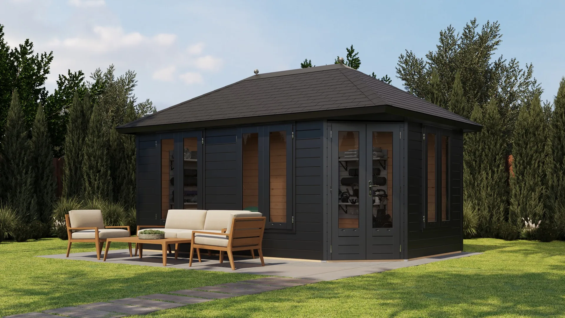 Lugarde Select Prima tuinhuis Utrecht 480x300cm - RAL 7021