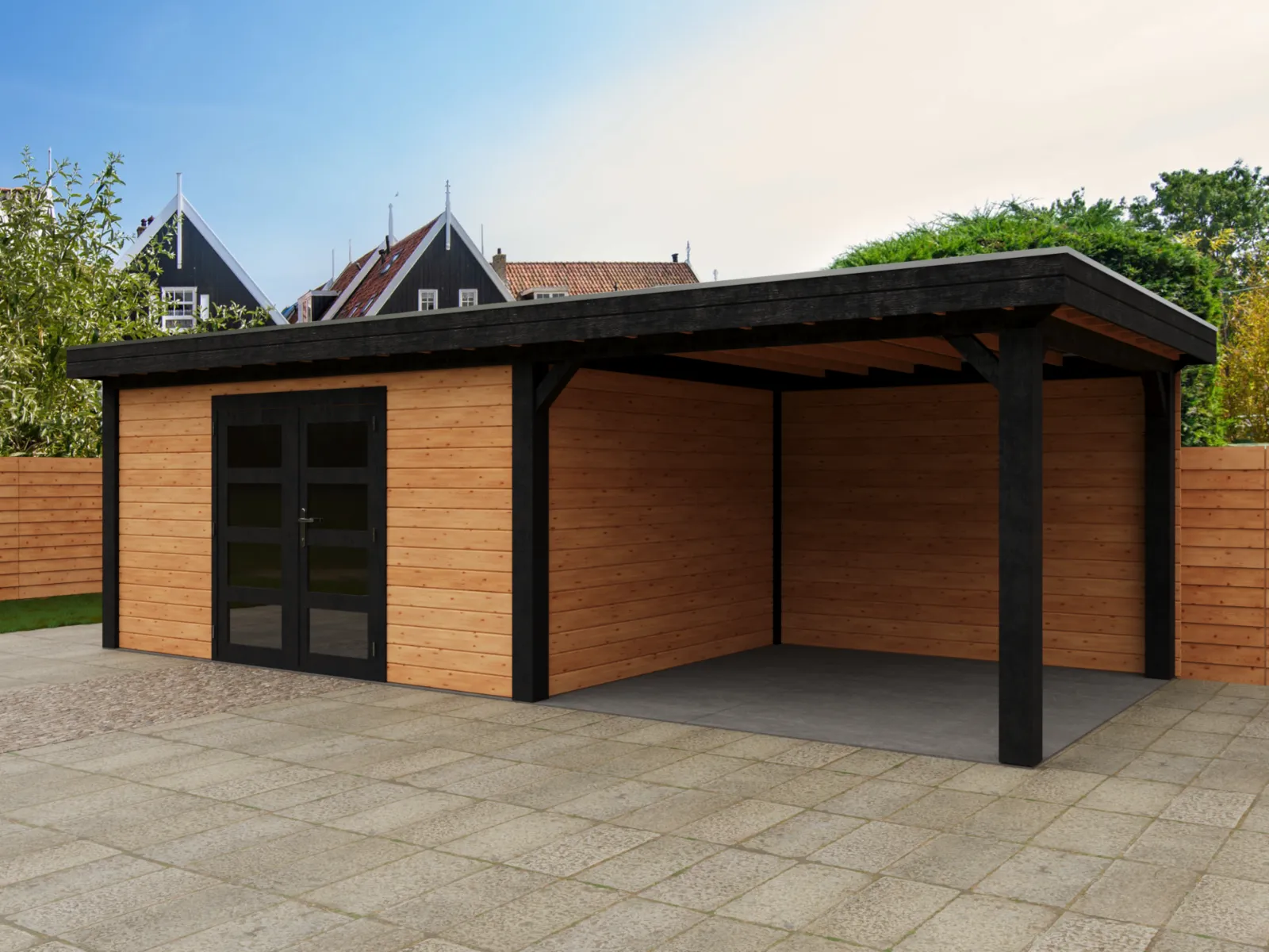 Fonteyn | Tuinhuis Thirza met Overkapping 700 x 300 Exclusief